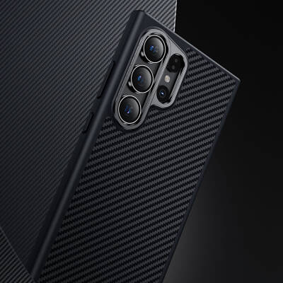 Galaxy S25 Kılıf Karbon Fiber M-safe Şarj Özellikli Benks Hybrid ArmorPro 600D Kevlar Kapak - 10
