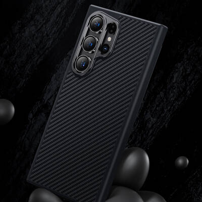 Galaxy S25 Kılıf Karbon Fiber M-safe Şarj Özellikli Benks Hybrid ArmorPro 600D Kevlar Kapak - 15