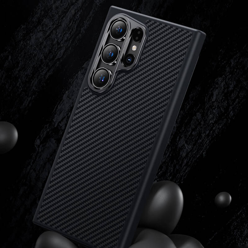 Galaxy S25 Kılıf Karbon Fiber M-safe Şarj Özellikli Benks Hybrid ArmorPro 600D Kevlar Kapak - 15