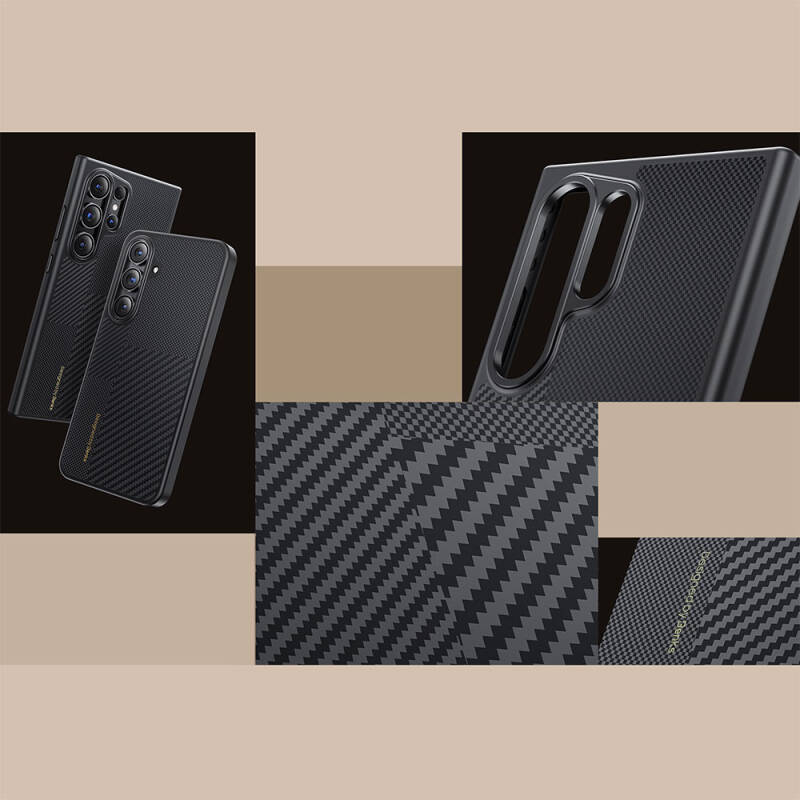 Galaxy S25 Kılıf M-safe Şarj Özellikli Karbon Fiber Benks Montage Hybrid ArmorPro Kevlar Kapak - 7