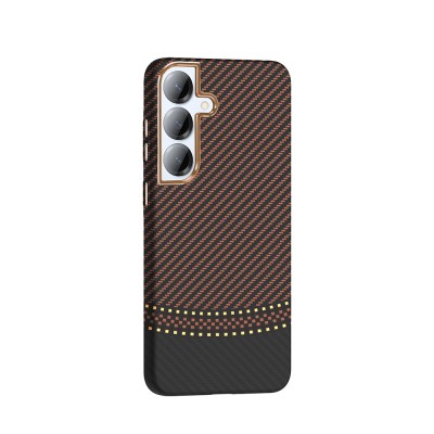 Galaxy S25 Kılıf M-safe Şarj Özellikli Karbon Fiber Görünümlü Zore Gros Kapak - 12