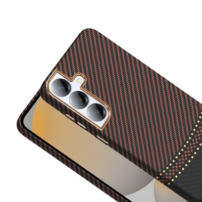 Galaxy S25 Kılıf M-safe Şarj Özellikli Karbon Fiber Görünümlü Zore Gros Kapak - 13