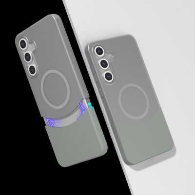 Galaxy S25 Kılıf M-Safe Şarj Özellikli Mıknatıslı Zore Duble Kapak - Zore