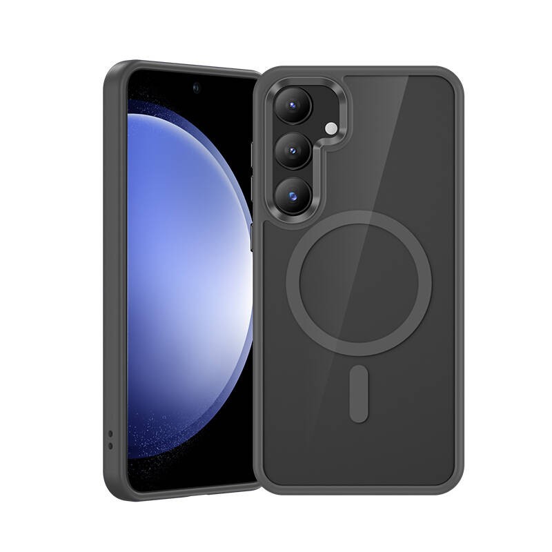 Galaxy S25 Kılıf M-safe Şarj Özellikli Şeffaf Arka Yüzey Benks MagClap TPU Çerçeve Kapak - 15