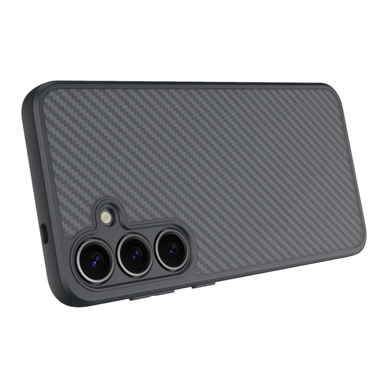 Galaxy S25 Kılıf M-safe Şarj Özellikli Karbon Fiber Tasarımlı Zore Elnino Kapak - 3