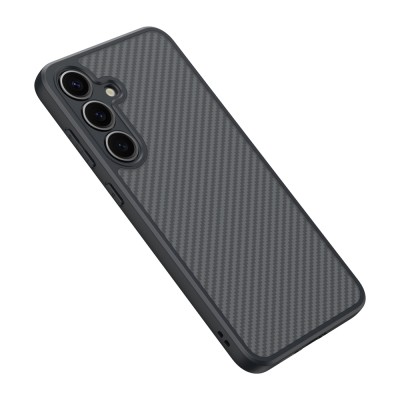 Galaxy S25 Kılıf M-safe Şarj Özellikli Karbon Fiber Tasarımlı Zore Elnino Kapak - 5