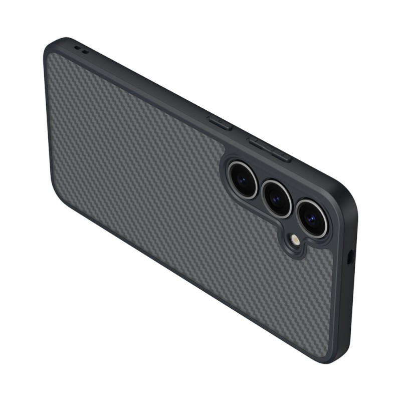 Galaxy S25 Kılıf M-safe Şarj Özellikli Karbon Fiber Tasarımlı Zore Elnino Kapak - 9