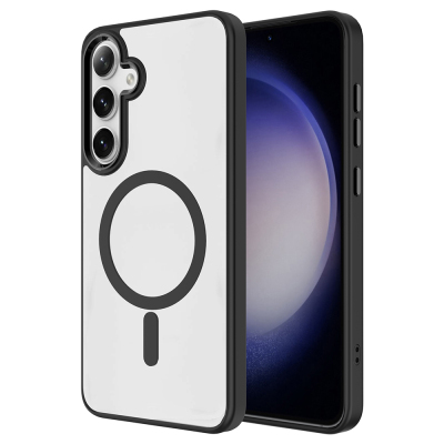 Galaxy S25 Kılıf M-safe Şarj Özellikli Zore Krom M-safe Silikon Kapak - Zore