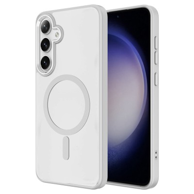 Galaxy S25 Kılıf M-safe Şarj Özellikli Zore Krom M-safe Silikon Kapak - 3