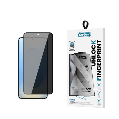 Galaxy S25 Plus Go Des GD-001 Parmak İzi Bırakmayan Privacy 9H Temperli HD Cam Hayalet Ekran Koruyucu - Go Des