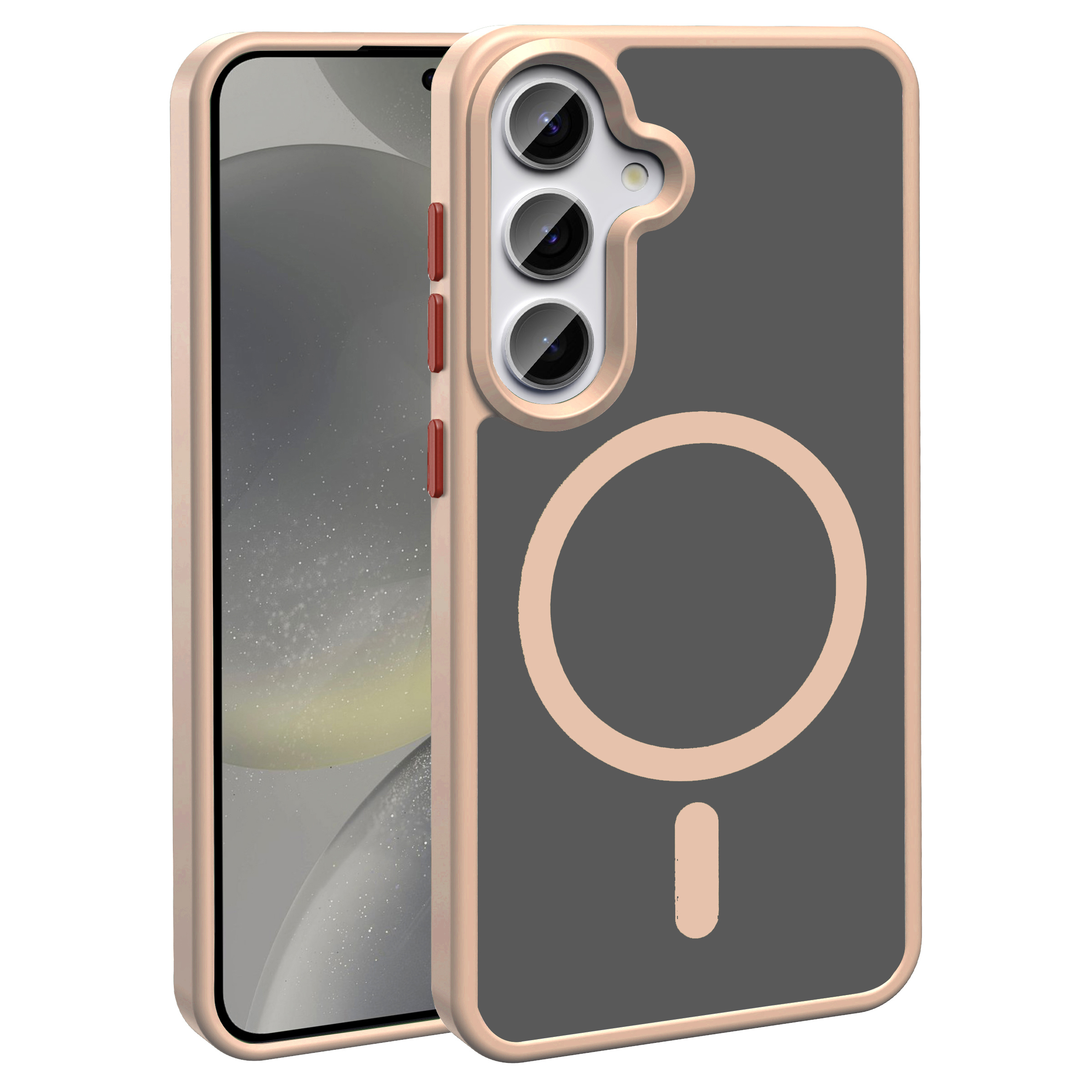 Galaxy S25 Plus Kılıf M-safe Şarj Özellikli Mat Arka Yüzey NXXA Sio Kapak - Rose Gold