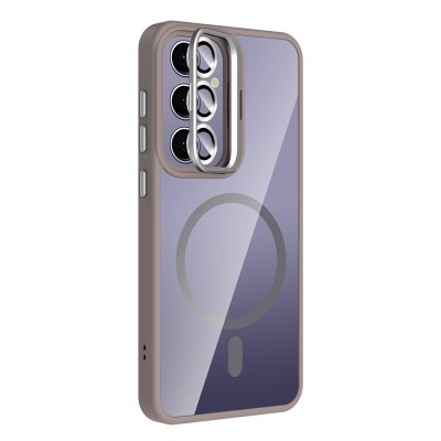 Galaxy S25 Plus Kılıf Standlı ve Kamera Lens Hediyeli M-Safe Şarj Özellikli Zore Etro Kapak - 16