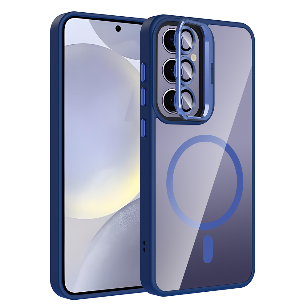 Galaxy S25 Plus Kılıf Standlı ve Kamera Lens Hediyeli M-Safe Şarj Özellikli NXXA Etro Kapak - Lacive