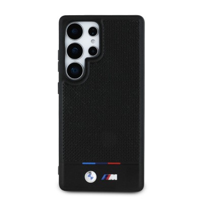 Galaxy S25 Ultra Case BMW Original Licensed Magsafe Charging Feature M Logo Bottom Three Stripes Perforated PU Leather Cover - 2