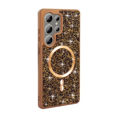 Galaxy S25 Ultra Case Diamond Design Magsafe Charging Feature Zore Mosaic Silicone Cover - 4