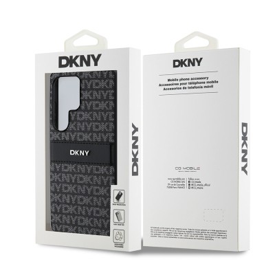 Galaxy S25 Ultra Case DKNY Original Licensed Card Holder 3D Written Repeat Texture Pattern Cover - 17