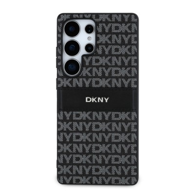 Galaxy S25 Ultra Case DKNY Original Licensed Card Holder 3D Written Repeat Texture Pattern Cover - 3