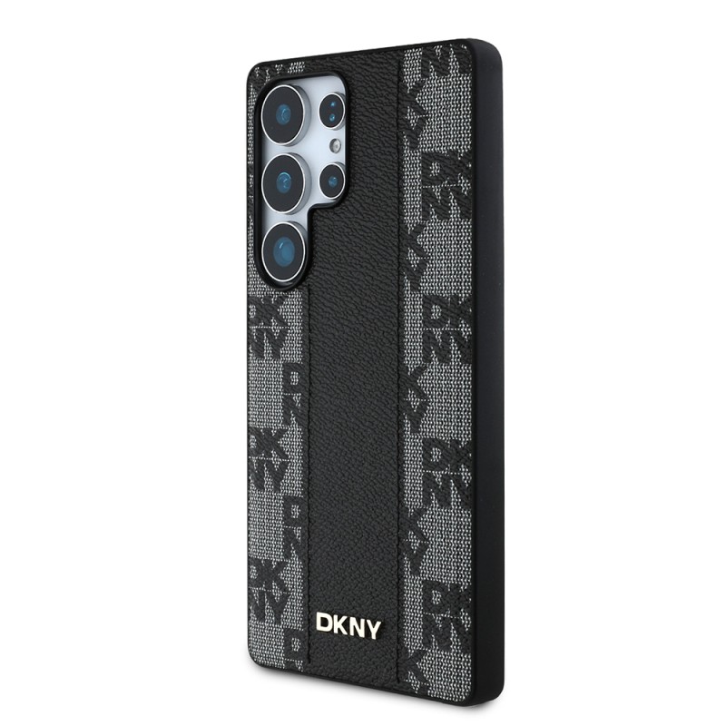 Galaxy S25 Ultra Case DKNY Original Licensed M-safe Charging Feature 3D Printed Checkered Pattern Cover - 2