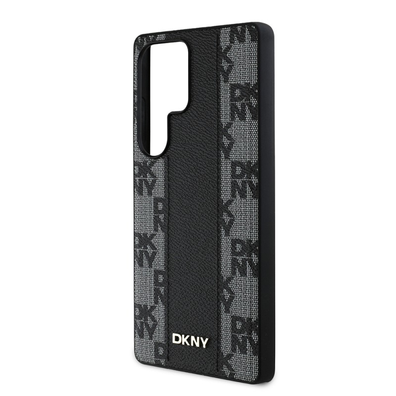 Galaxy S25 Ultra Case DKNY Original Licensed M-safe Charging Feature 3D Printed Checkered Pattern Cover - 7