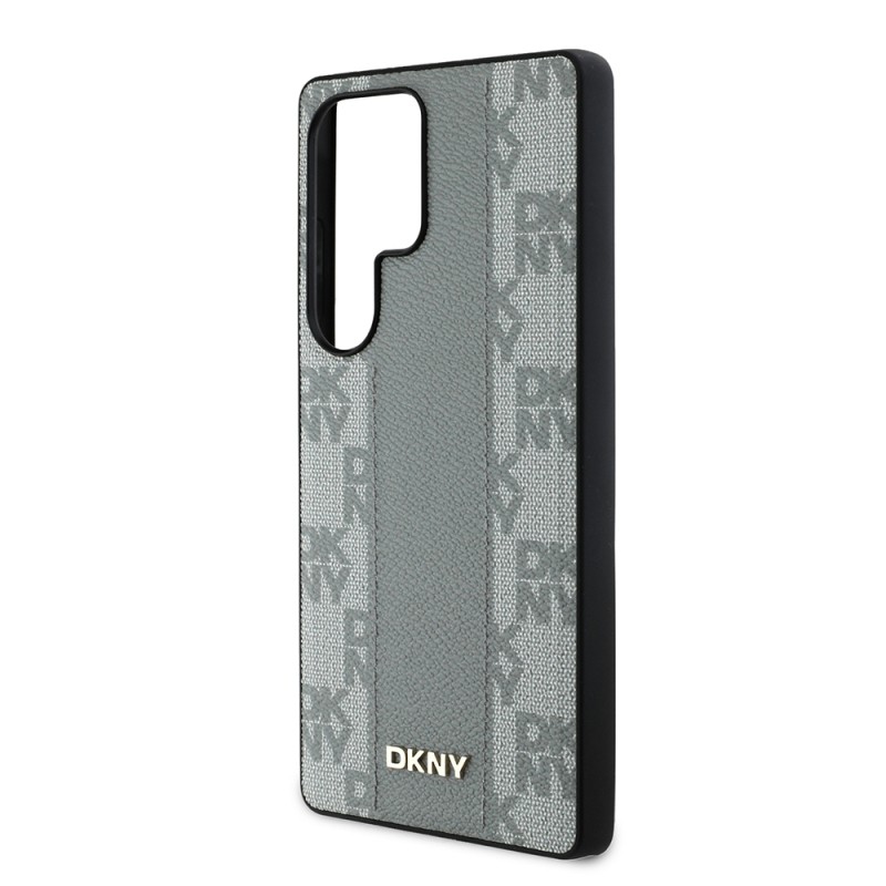 Galaxy S25 Ultra Case DKNY Original Licensed M-safe Charging Feature 3D Printed Checkered Pattern Cover - 14