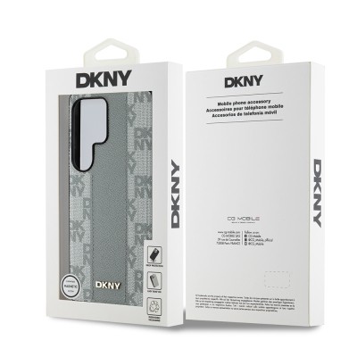 Galaxy S25 Ultra Case DKNY Original Licensed M-safe Charging Feature 3D Printed Checkered Pattern Cover - 17