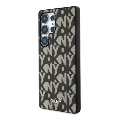 Galaxy S25 Ultra Case DKNY Original Licensed M-safe Charging Feature 3D Printed Grid Pattern Cover - 3