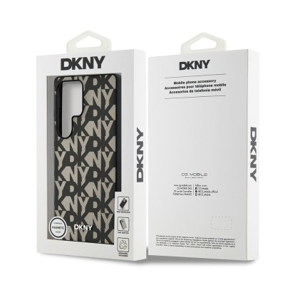 Galaxy S25 Ultra Case DKNY Original Licensed M-safe Charging Feature 3D Printed Grid Pattern Cover - 9