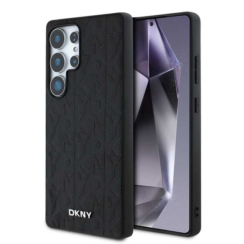 Galaxy S25 Ultra Case DKNY Original Licensed Magnetic PU Leather Grid Pattern Cover - 2