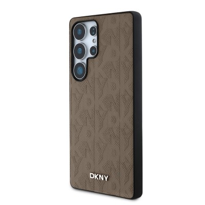Galaxy S25 Ultra Case DKNY Original Licensed Magnetic PU Leather Grid Pattern Cover - 11
