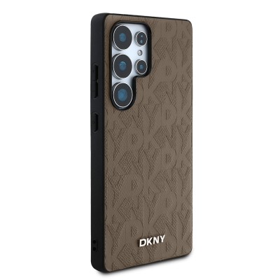 Galaxy S25 Ultra Case DKNY Original Licensed Magnetic PU Leather Grid Pattern Cover - 13