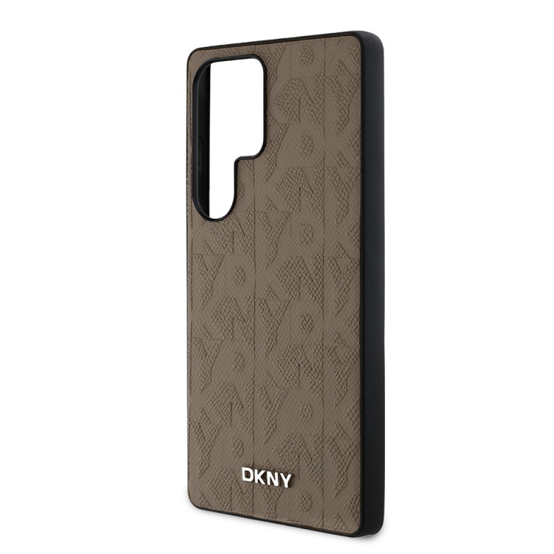 Galaxy S25 Ultra Case DKNY Original Licensed Magnetic PU Leather Grid Pattern Cover - 15