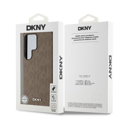 Galaxy S25 Ultra Case DKNY Original Licensed Magnetic PU Leather Grid Pattern Cover - 17