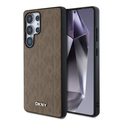 Galaxy S25 Ultra Case DKNY Original Licensed Magnetic PU Leather Grid Pattern Cover - 3