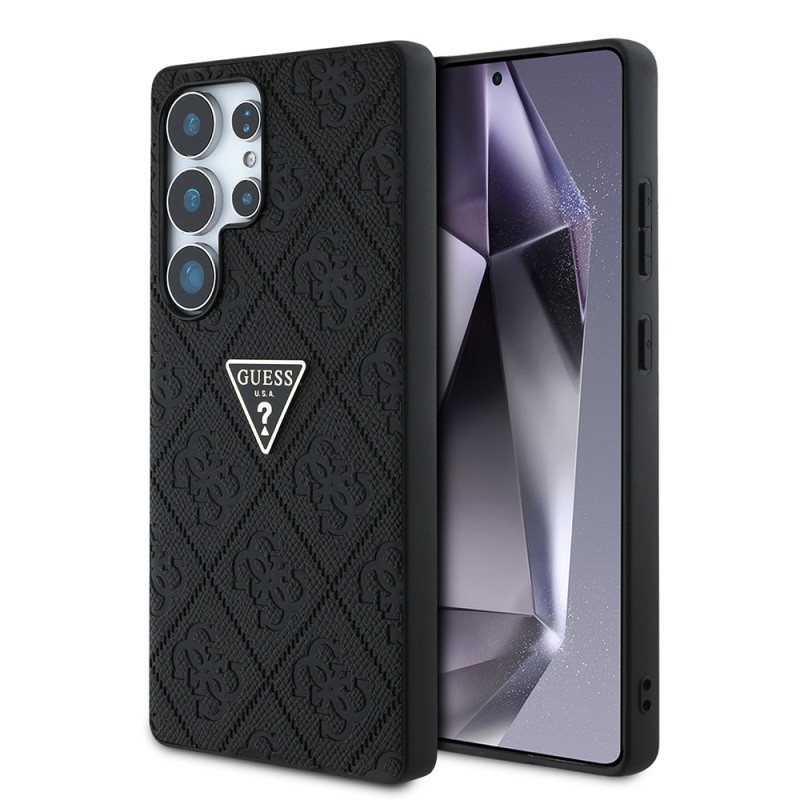 Galaxy S25 Ultra Case Guess Original Licensed 4G Patterned Hot Stamped Triangle Logo Cover - 9