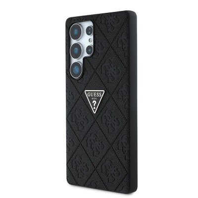 Galaxy S25 Ultra Case Guess Original Licensed 4G Patterned Hot Stamped Triangle Logo Cover - 4
