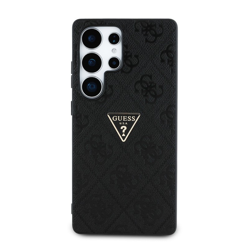 Galaxy S25 Ultra Case Guess Original Licensed 4G Patterned Hot Stamped Triangle Logo Cover - 1