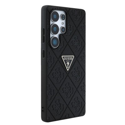 Galaxy S25 Ultra Case Guess Original Licensed 4G Patterned Hot Stamped Triangle Logo Cover - 5