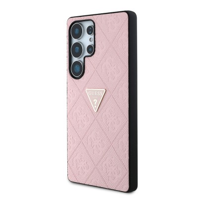 Galaxy S25 Ultra Case Guess Original Licensed 4G Patterned Hot Stamped Triangle Logo Cover - 12