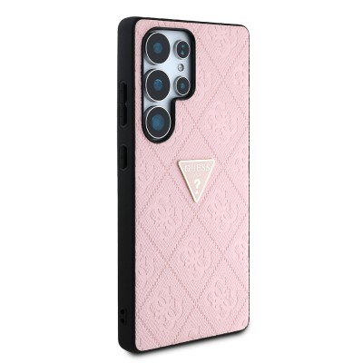Galaxy S25 Ultra Case Guess Original Licensed 4G Patterned Hot Stamped Triangle Logo Cover - 13