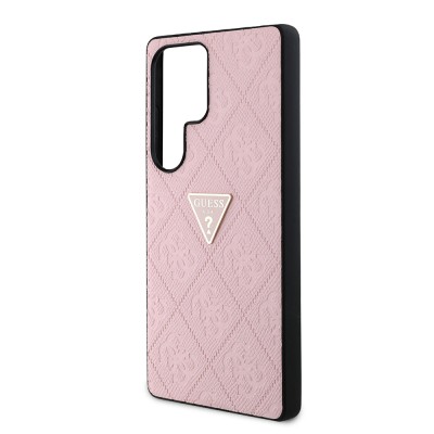 Galaxy S25 Ultra Case Guess Original Licensed 4G Patterned Hot Stamped Triangle Logo Cover - 15