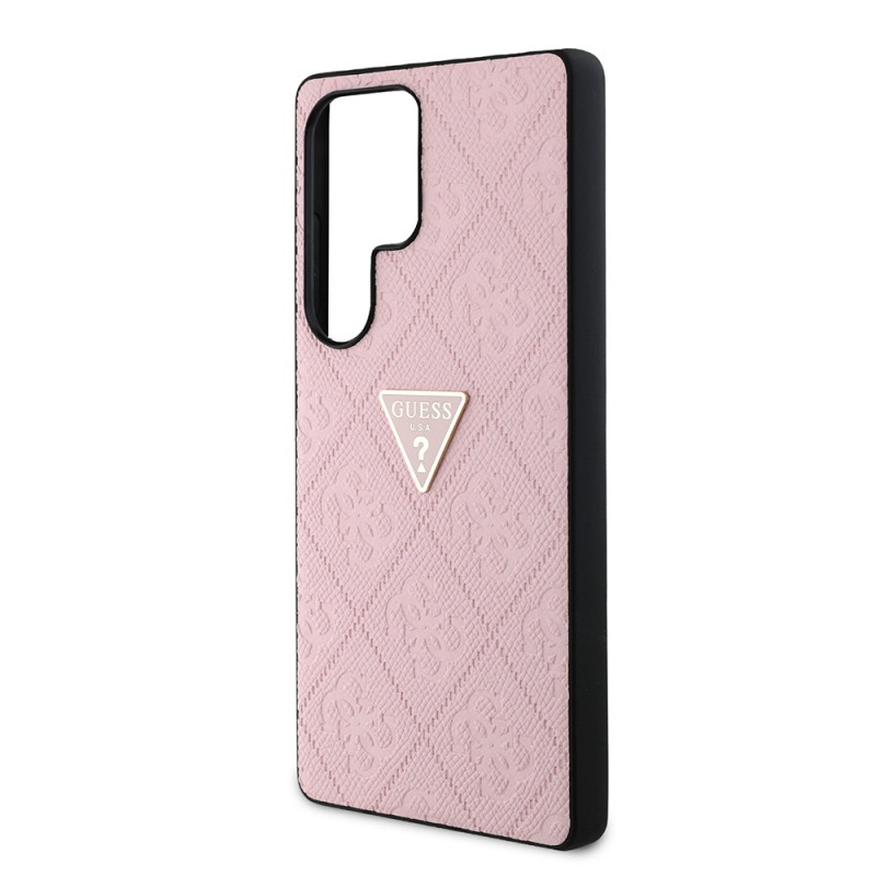 Galaxy S25 Ultra Case Guess Original Licensed 4G Patterned Hot Stamped Triangle Logo Cover - 15