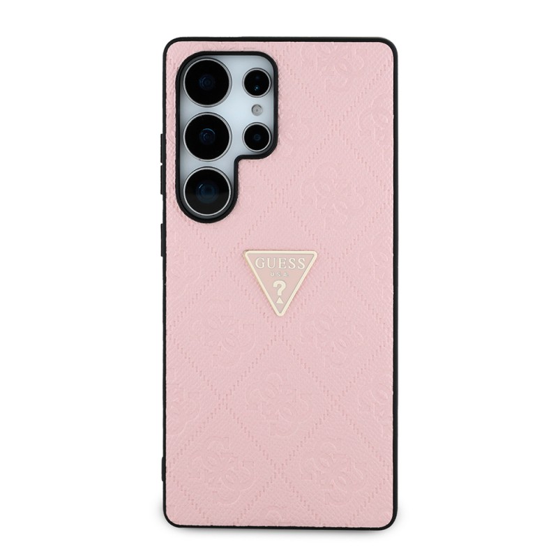 Galaxy S25 Ultra Case Guess Original Licensed 4G Patterned Hot Stamped Triangle Logo Cover - 3