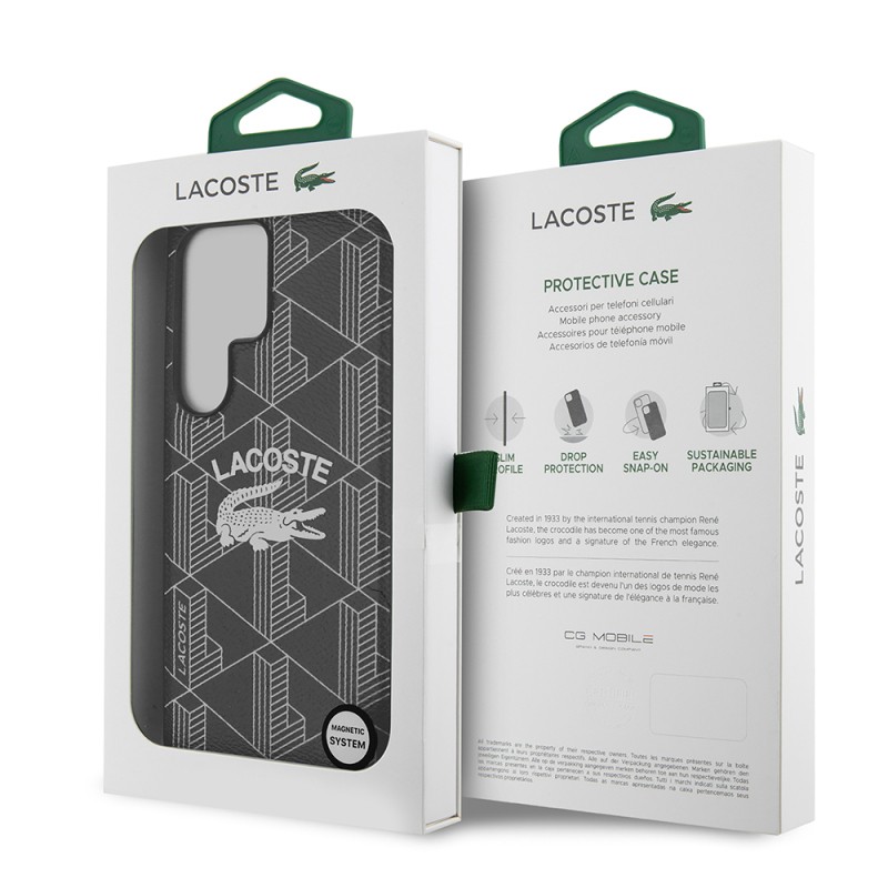 Galaxy S25 Ultra Case Lacoste Original Licensed Magsafe Charging Mono Vintage Logo Cover - 10