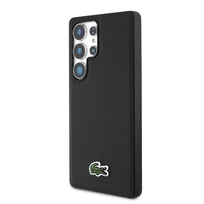 Galaxy S25 Ultra Case Lacoste Original Licensed PU Pique Patterned Back Surface Iconic Crocodile Woven Logo Cover - 14
