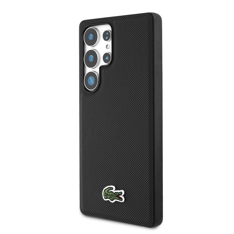 Galaxy S25 Ultra Case Lacoste Original Licensed PU Pique Patterned Back Surface Iconic Crocodile Woven Logo Cover - 14