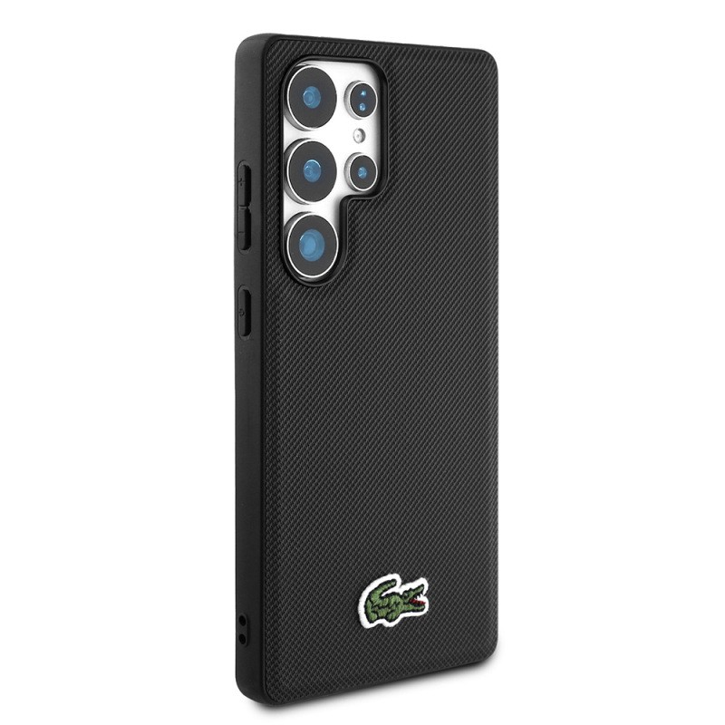 Galaxy S25 Ultra Case Lacoste Original Licensed PU Pique Patterned Back Surface Iconic Crocodile Woven Logo Cover - 15