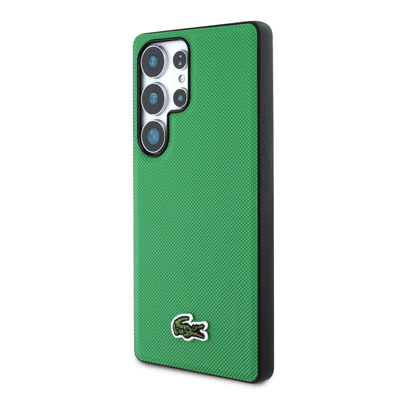Galaxy S25 Ultra Case Lacoste Original Licensed PU Pique Patterned Back Surface Iconic Crocodile Woven Logo Cover - 6