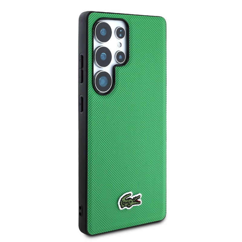 Galaxy S25 Ultra Case Lacoste Original Licensed PU Pique Patterned Back Surface Iconic Crocodile Woven Logo Cover - 7