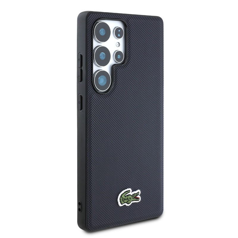 Galaxy S25 Ultra Case Lacoste Original Licensed PU Pique Patterned Back Surface Iconic Crocodile Woven Logo Cover - 22