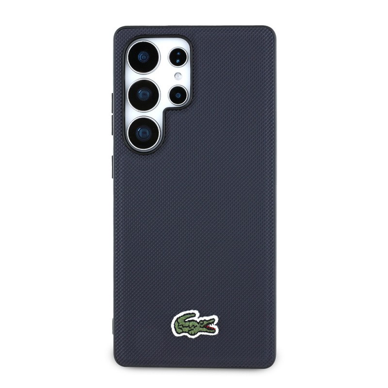 Galaxy S25 Ultra Case Lacoste Original Licensed PU Pique Patterned Back Surface Iconic Crocodile Woven Logo Cover - 4